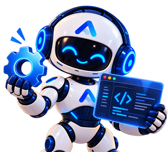Maskot Aanivee mengonfigurasi software custom